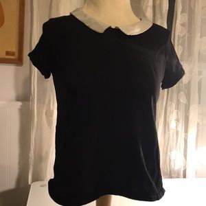 H&M Peter Pan collar shirt black/white
